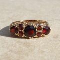 Multistone Garnet Ring in 9ct Gold,  a UK J or a US 5.