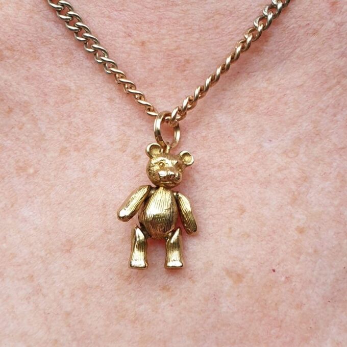 Articulated Teddy Bear Pendant In 9ct gold