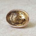 Oval Citrine Fob Pendant in 9ct Gold