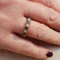 Opal and Green Stone Stacking Band in 9ct Gold, a UK N 1/2 or a US 7 1/4.