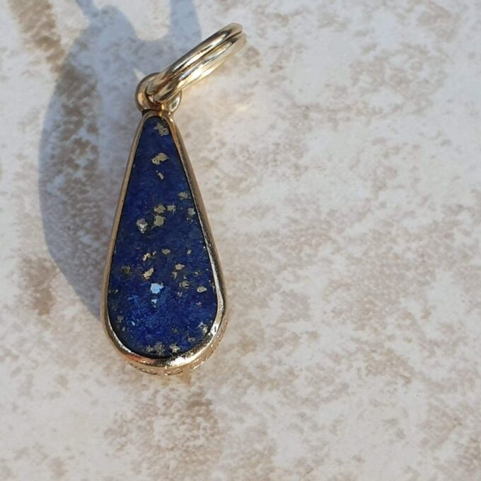 Double Sided Lapis Lazuli Pendant in 9ct Gold by DSW