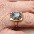 Synthetic Spinel Frame Ring in 9ct Gold,  a UK K 1/2 or a US 5 3/4