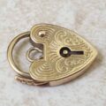 Engraved Front Fully Working Heart Padlock in  9ct Gold