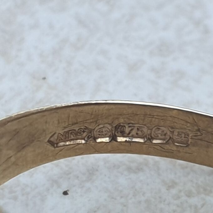 Bloodstone Signet Ring in 9ct Gold, a UK S 1/2 or a US 9 1/2