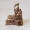 Opening Church Charm with Stanhope Lens and Wedding Scene Inside in 9ct Gold.