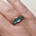 Vintage Turquoise Paste Ring in 9ct Gold,  a UK M – M 1/2 or a US 6 1/2.