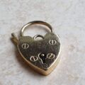 Plain Heart Shaped Padlock in 9ct Gold