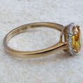 Vibrant Sunshine Yellow Paste Ring in 9ct Gold,  a UK O or a US 7 1/2.