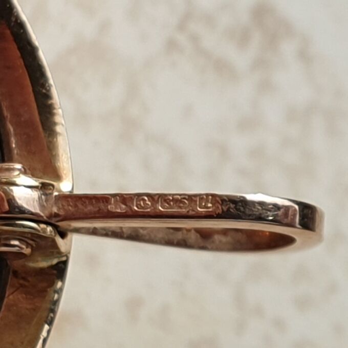 Mother of Pearl Cameo Brooch or Pendant in 9ct Gold.