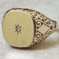 Big Ornate Signet Ring in 9ct Gold, a UK size V or a US 11.