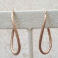 Textured Curved Oval Hoop Earrings in 9ct Rose Gold