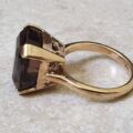 Heavy Smoky Quartz Ring in 9ct Gold.