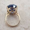 Enormous Synthetic Blue Spinel Kapow Ring in 9ct Gold, a UK K or a US 5 1/2.
