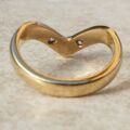 Diamond Set Wishbone or Chevron Ring in 18ct Gold,  a UK K 1/2 or a US 5 3/4.