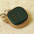 Antique Bloodstone Fob in 9ct Gold