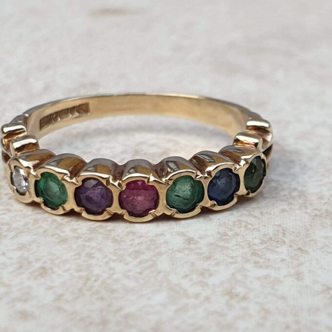 DEAREST Acrostic Ring in 9ct Gold,  a UK L 1/2 or a US 6 1/4