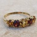 Garnet and Citrine Ring in 9ct Gold, a UK Q1/2 or a US 8 3/4