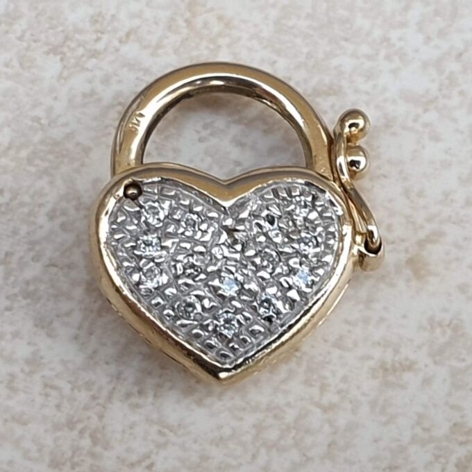 Gorgeous Italian Sparkly Heart Lock
