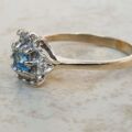 Blue Topaz and Diamond Ring in 9ct Gold,  a UK O 1/2 or a US 7 3/4.