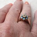 Opal and Diamond Cluster Ring in 9ct Yellow Gold, a UK M or a US 6 1/4.