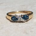 Sale – London Pear Blue Topaz & Diamond 9ct Gold Ring, a UK M 1/2 or a US 6 3/4.
