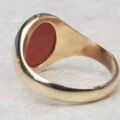 Oval Carnelian Signet Ring in 9ct Gold,  a UK N or a US 7.