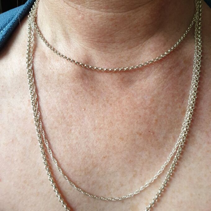 Rope Chain in Sterling Silver, 24 inches.