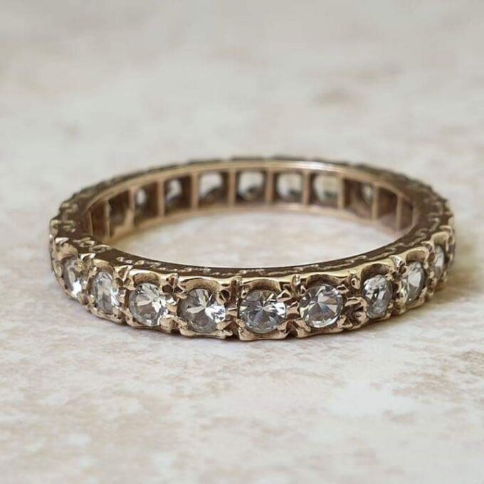 Reserved – Spinel Full Eternity Ring in 9ct Gold, a UK M or a US 6 1/2