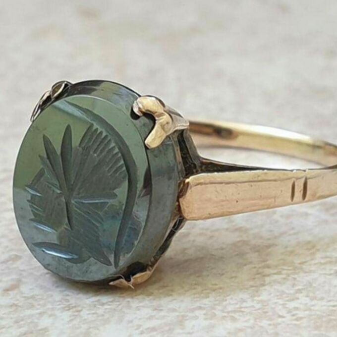 Hematite Centurion Intaglio Ring in 9ct gold, a UK N or a US 7