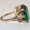 Emerald Green Synthetic Spinel Solitaire in 9ct Gold, a UK I or a US 4 1/2