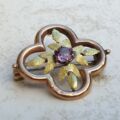Small Antique Amethyst Brooch in 9ct Gold