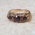 Garnet Gypsy Ring in 9ct Gold.