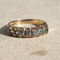 Blue Paste Half Eternity Stacking Band in 9ct Gold,  a UK M 1/2 or a US 6 3/4.