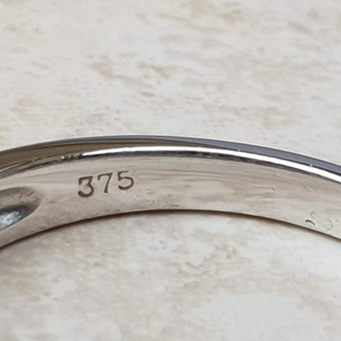 Five Stone Topaz Stacking Band in 9ct White Gold.