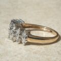 Two Row Diamond Set Ring in 9ct Gold, a UK L 1/2 or a US 6 1/4
