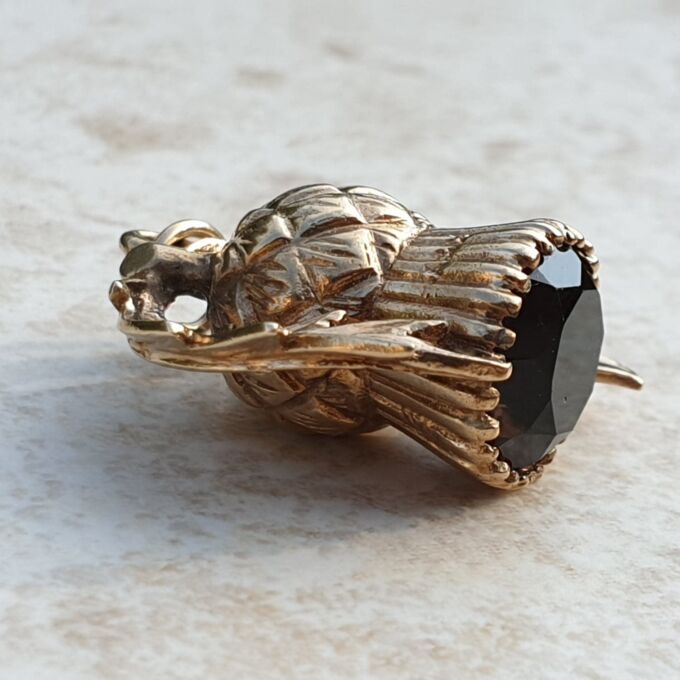 Thistle Pendant with Smoky Quartz in 9ct Gold