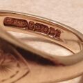 Heavy Diamond Set Signet Ring in 9ct Gold,  a UK S or a US 9 1/4.
