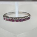 Ruby Half Eternity Stacking Band in 18ct White Gold