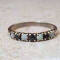 Opal and Sapphire Band ring in 9ct Gold.