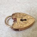 Ornate Heart Padlock Pendant in 9ct Gold