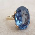 Enormous Synthetic Blue Spinel Kapow Ring in 9ct Gold, a UK K or a US 5 1/2.