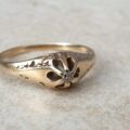 Diamond Solitaire Ring in 10K Gold,  a UK N or a US 7.