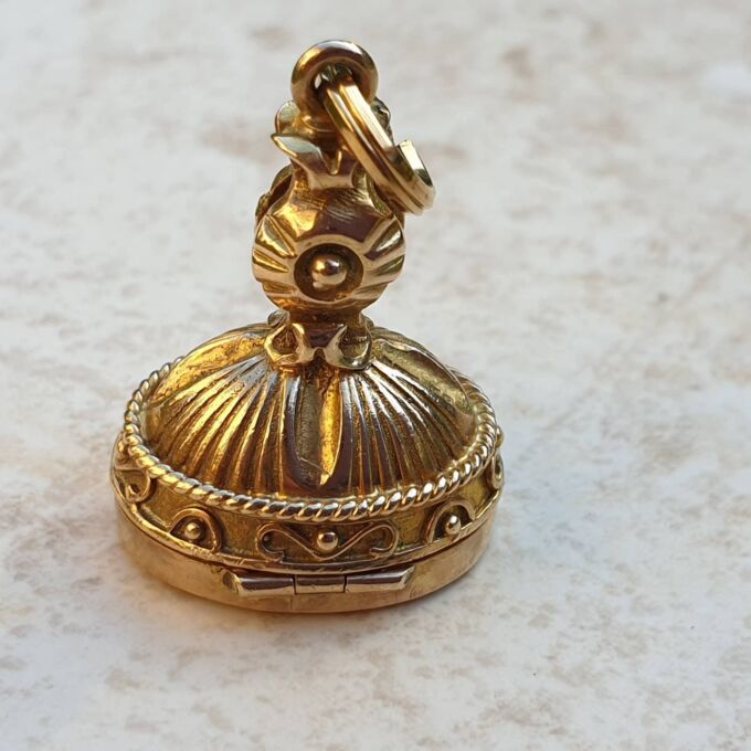 Unusual Opening Frame  Locket Fob Pendant in 9ct Gold