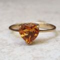 Citrine Heart Ring in 9ct Gold.
