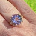Pale Amethyst and White Topaz Ring in 9ct Gold, a UK K 1/2 or a US 5 3/4