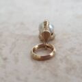 Tiny Faux Pearl Eagle Claw Pendant Charm in 9ct Gold