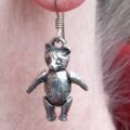 Sterling Silver Teddy Bear Earrings