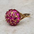 Sale – Synthetic Pink Ruby Sapphire Cluster 9ct Gold Ring, a UK N or a US 7.