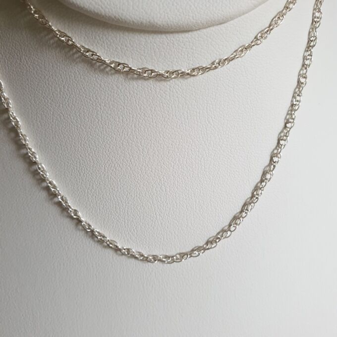 Rope Chain in Sterling Silver, 24 inches.