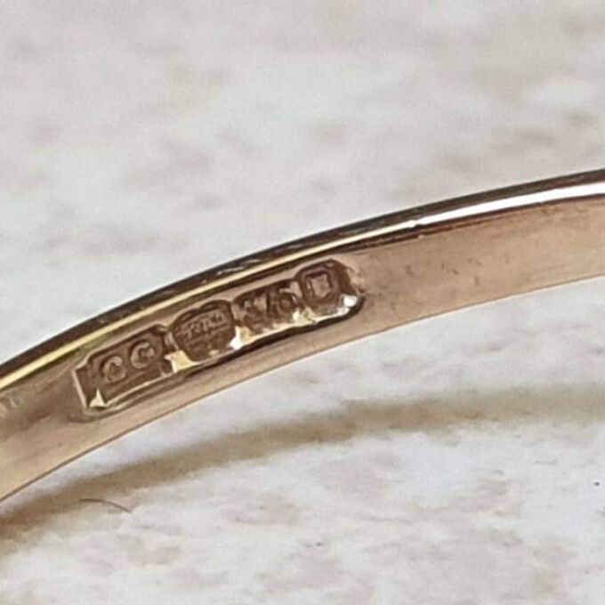 Peridot Green and White Cluster Ring in 9ct Gold.